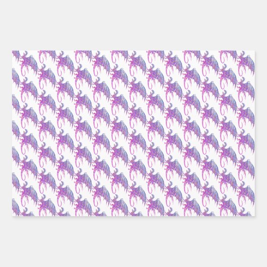 Feuille De Papier Cadeau Dragon de mosaïque Extraordinaire (Devant)