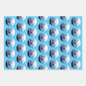 Feuille De Papier Cadeau Dragon Love Heart Blue (Devant 2)