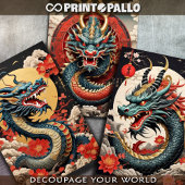 Feuille De Papier Cadeau Dragon traditionnel chinois