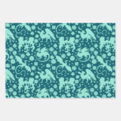 Feuille De Papier Cadeau Dragon Whimsical Lumineux & Dice Violet & Bleu (Devant 2)