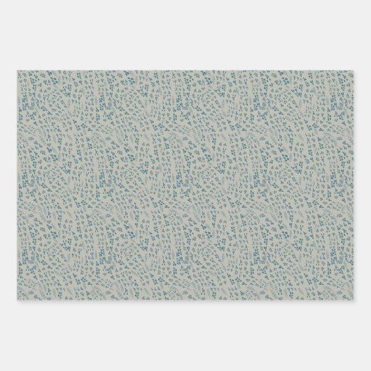 Feuille De Papier Cadeau Dragonflies Floral Blue Trio Découpage (Devant 3)