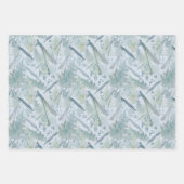 Feuille De Papier Cadeau Dragonflies Floral Blue Trio Découpage (Devant)