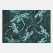 Feuille De Papier Cadeau Dragonfly Disco Midnight Blue (Devant)