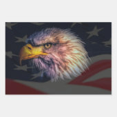 Feuille De Papier Cadeau Drapeau américain Bald Eagle (Devant 3)