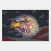 Feuille De Papier Cadeau Drapeau américain Bald Eagle (Devant)