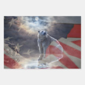 Feuille De Papier Cadeau Drapeau américain de l'Ours polaire de l'Alaska (Devant)