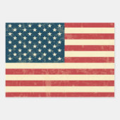 Feuille De Papier Cadeau Drapeau américain Grungy des Etats-Unis (Devant 2)