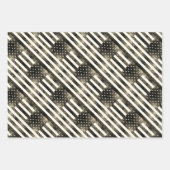 Feuille De Papier Cadeau Drapeau américain or sépia scintille parties scint (Devant 3)