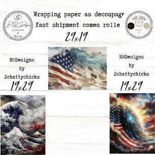 Feuille De Papier Cadeau Drapeau américain patriotique découpage océanique