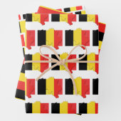 Feuille De Papier Cadeau Drapeau BELGIQUE (En situation)