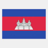 Feuille De Papier Cadeau Drapeau cambodgien, coeur et mode cambodgienne (Devant)