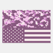 Feuille De Papier Cadeau Drapeau Camo américain (Devant 3)