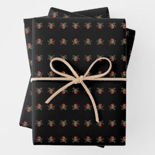 Feuille De Papier Cadeau Drapeau crânien Scarlet-Bandana