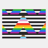 Feuille De Papier Cadeau Drapeau de fierté allié du progrès LGBTQ (Devant)