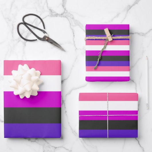 Feuille De Papier Cadeau Drapeau de fierté genderfluid (Recto)