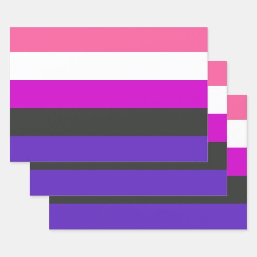Feuille De Papier Cadeau Drapeau de fierté genderfluid (Lot)