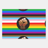 Feuille De Papier Cadeau Drapeau de fierté POC de progrès LGBTQ+ (Devant)