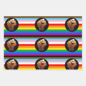 Feuille De Papier Cadeau Drapeau de fierté POC de progrès LGBTQ+ (Devant 3)