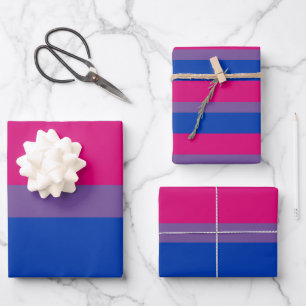 Feuille De Papier Cadeau Drapeau de la fierté bisexuelle
