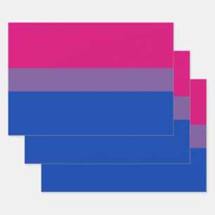Feuille De Papier Cadeau Drapeau de la fierté bisexuelle