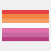 Feuille De Papier Cadeau Drapeau de la fierté lesbienne (Devant)