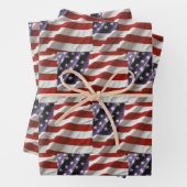 Feuille De Papier Cadeau Drapeau des États-Unis (En situation)