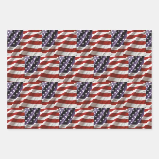 Feuille De Papier Cadeau Drapeau des États-Unis (Devant)