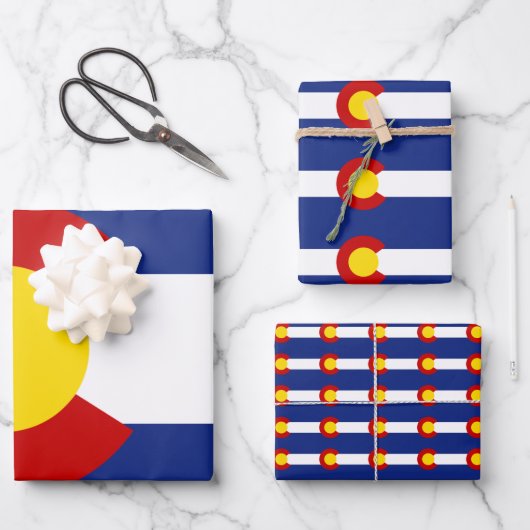 Feuille De Papier Cadeau Drapeau du Colorado (Recto)