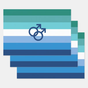 Feuille De Papier Cadeau Drapeau MLM Gay Male Pride