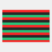 Feuille De Papier Cadeau Drapeau panafricain Rouge noir Vert rayures (Devant 2)