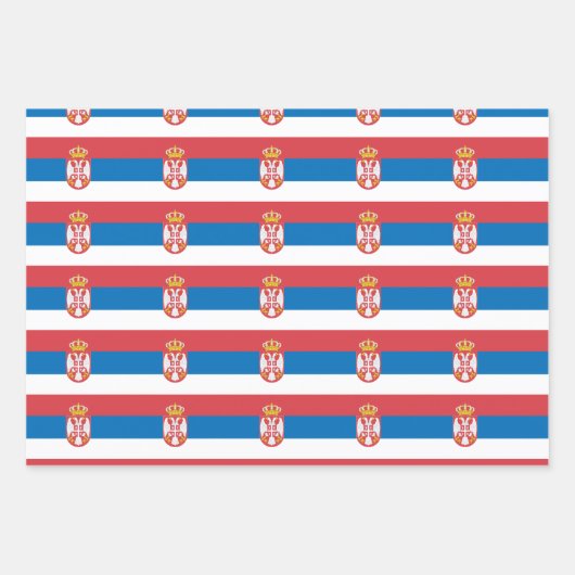 Feuille De Papier Cadeau Drapeau serbe (Devant 2)