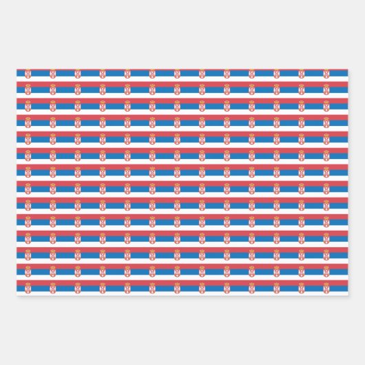 Feuille De Papier Cadeau Drapeau serbe (Devant 3)