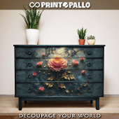 Feuille De Papier Cadeau Dreamlike Roses - Decoupage 