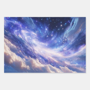 Feuille De Papier Cadeau Dreamscape cosmique : Nebula scintillante et nuit 