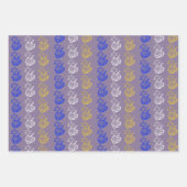 Feuille De Papier Cadeau Dreidels + Stars (Devant 2)