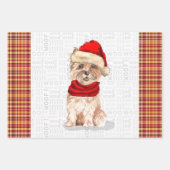 Feuille De Papier Cadeau Drôle Cairn Chien de Noël et Jour de Noël (Devant)
