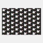 Feuille De Papier Cadeau Drôle Cartoon Poulets Anniversaire (Devant 3)