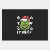 Feuille De Papier Cadeau Drôle Chat de Noël Ew Personnes Meowy Amoureux de  (Devant)