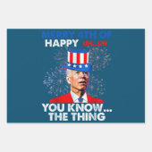 Feuille De Papier Cadeau Drôle Joe Biden (Devant 3)