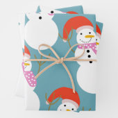 Feuille De Papier Cadeau Drôle Snowman de Noël (En situation)
