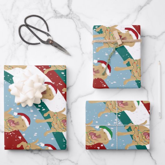 Feuille De Papier Cadeau Dudley Labrador Christmas (Recto)