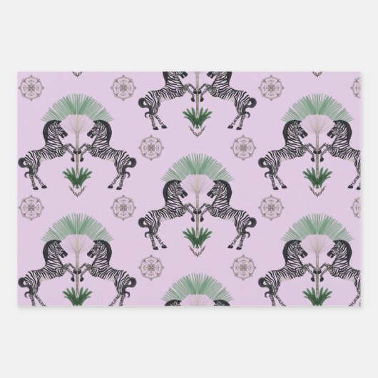 Feuille De Papier Cadeau Dueling Zebra (Devant 3)