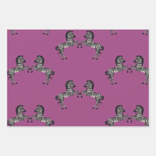 Feuille De Papier Cadeau Dueling Zebra (Devant 2)