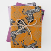 Feuille De Papier Cadeau Dueling Zebra (En situation)