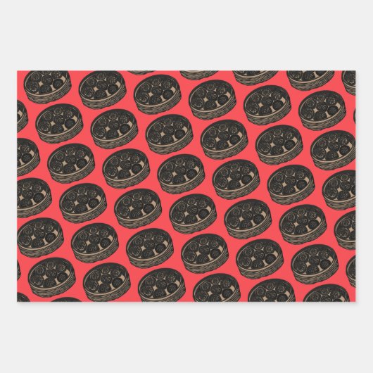 Feuille De Papier Cadeau Dumplings chinois sur (Devant 2)