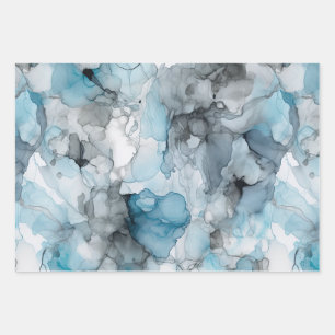 Feuille De Papier Cadeau Dusk Blue Grey Alcool Liquide Encre Épersion
