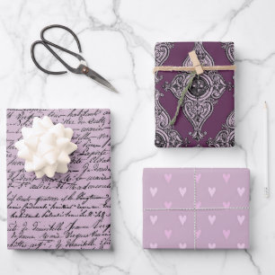 Feuille De Papier Cadeau Dusky Purple et Black Paris