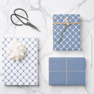 Feuille De Papier Cadeau Dusty Blue Palestinian Keffiyeh Design Motif