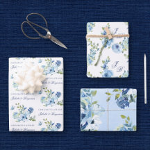 Dusty Blue Vintage Floral Mariage