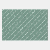 Feuille De Papier Cadeau Dusty Green Eid Moubarak Bilingue (Devant 2)